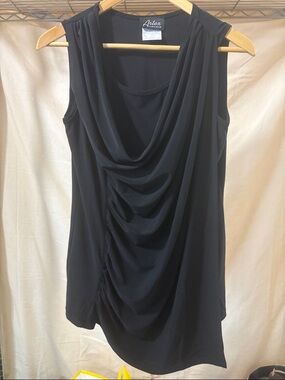 Artex Black Draped Cowl Neck Tank Top